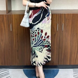 Jia Ning 2024 Summer Folding Art Style A-line Skirt Medium Long Skirt Printed Half body Skirt Colorful Fashion Versatile Skirt：圖片 7