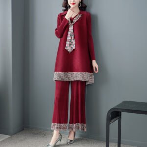 2021 Spring New Wrinkle Leisure Fashion Set for Women, Fat MM, Slim and Stylish Two piece Set K201207：圖片 3