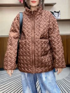 New Lingge autumn and winter loose and versatile jacket cotton coat 2024 new fragrant style cotton jacket winter thick stand collar：圖片 7