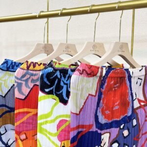 K221100-1 hip hugging skirt half skirt versatile fashion mid length printed graffiti printed half skirt：圖片 4