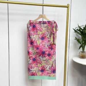 Jia Ning's new style temperament, age reducing, versatile, fashionable, mid to long length, elastic band, oil painting, sunflower skirt：圖片 6