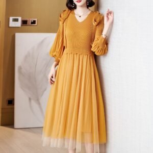 L229102 new loose and versatile artistic sweet shoulder strap mesh dress：圖片 4