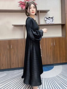 Temperament dress plus plus size for pregnant women, loose new autumn dress, long skirt for pregnant women, long sleeves for slimming, noble and fashionable temperament：圖片 5