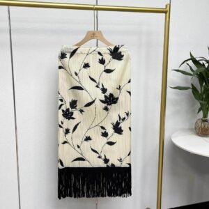 Jia Ning's new loose, fashionable, breathable and versatile elastic band with maple leaf tassel half skirt, sweet A-line skirt, maple leaf print：圖片 5