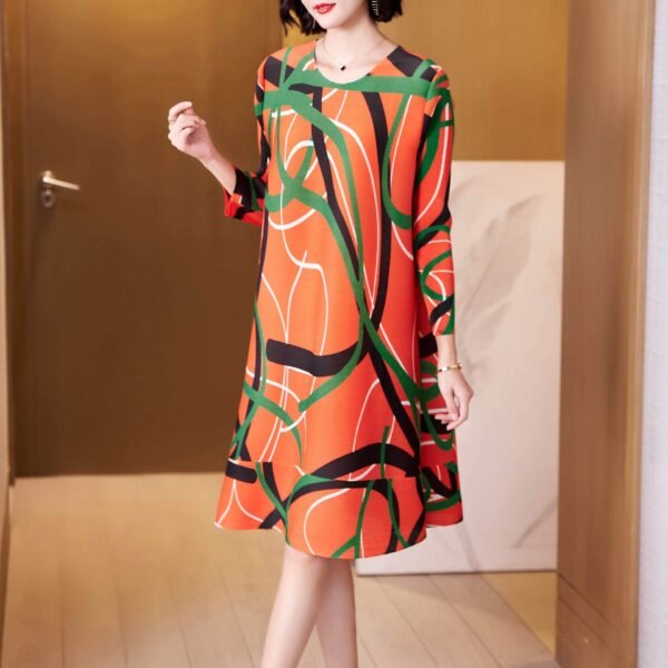 K221158 new versatile loose casual line medium long three color line women's dress summer fashion