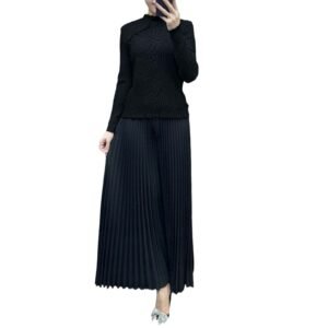 New retro and stylish plus size pleated slim fit women's clothing base casual long sleeved button embroidered top：圖片 9