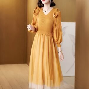 L229102 new loose and versatile artistic sweet shoulder strap mesh dress：圖片 5