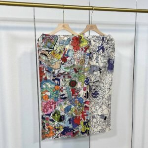 Women's casual A-line skirt elastic band half skirt new style temperament versatile digital printed half skirt fresh, sweet and gentle