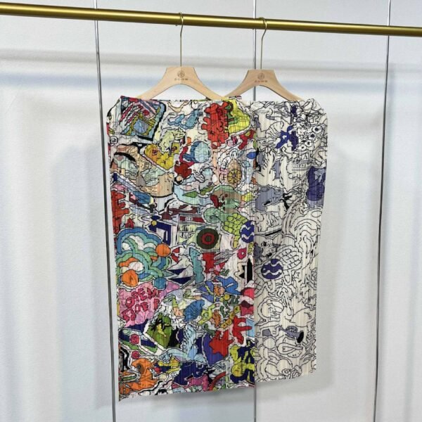 Women's casual A-line skirt elastic band half skirt new style temperament versatile digital printed half skirt fresh, sweet and gentle