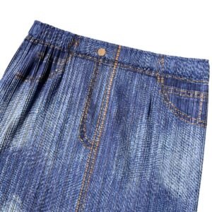Jia Ning summer denim skirt, mid-length skirt, A-line skirt, slim and versatile temperament, commuting tassels, intellectual style tassels：圖片 5