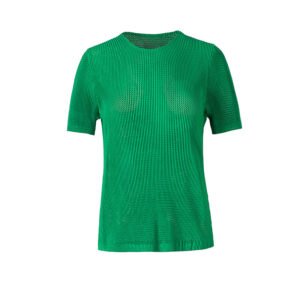 Jiatwisted pleated breathable high elasticity round neck dense pleated sports comfortable and refreshing short sleeved shirt with holes：圖片 10