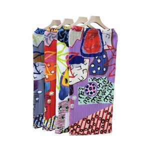 K221100-1 hip hugging skirt half skirt versatile fashion mid length printed graffiti printed half skirt：圖片 8