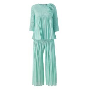 New style with fresh and sweet versatile loose suit, left shoulder nail flower fashionable casual pants top set, gentle：圖片 8