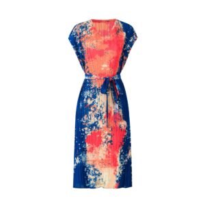 K221111 Folded Dress 2022 Summer New Colorful Belt Skirt V-neck Women's Dress Fashion：圖片 8