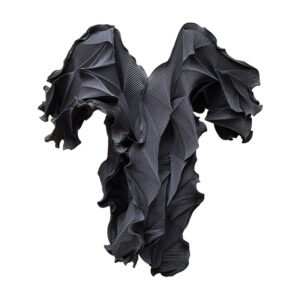 Miyake Top Women's 2024 Autumn New Shirt V-neck Solid Color Niche High end Folded Temperament Commuting T-shirt Women：圖片 8