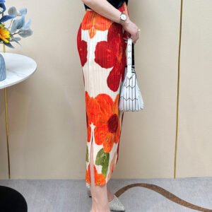Women's half skirt fashionable and versatile, summer elegant style, retro and niche half skirt, pleated temperament, light luxury, concealing flesh and showing off thinness：圖片 5