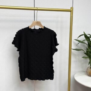 Y230932 Jia Ning Summer New Round Neck Versatile Temperament Design Sense Top Threaded Ruffle Top：圖片 9