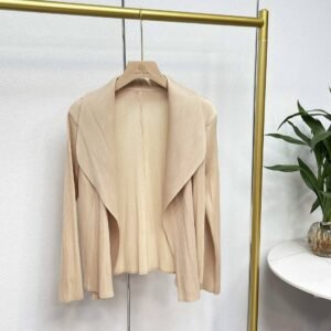 Jia Ning's new solid color versatile long sleeved simple lapel cardigan top：圖片 9