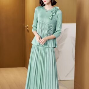 New style with fresh and sweet versatile loose suit, left shoulder nail flower fashionable casual pants top set, gentle：圖片 10