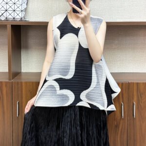 Jia Ning's new summer sleeveless round neck slimming elastic plus size loose pullover women's sleeveless KK printed top