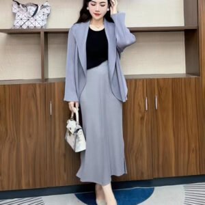 Summer slimming half skirt women's half skirt small fragrant style temperament internet famous high waist fashionable versatile slit mid length