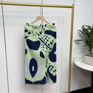 K231218 new print versatile fashion elastic band mid long half skirt double floral tassel half skirt：圖片 5