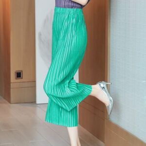 K210313 Jia Ning's new loose cropped pants exude a fashionable and versatile commuting style, with wide leg pants and pleated pants that are trendy：圖片 5