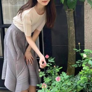 K231226 new loose and versatile fashionable mid to long irregular half skirt lantern half skirt：圖片 3