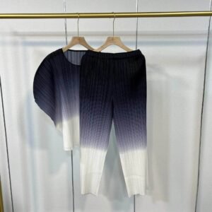 Jia Ning's new versatile and fashionable round neck women's suit gradient color set casual style women's elegant home clothing：圖片 2