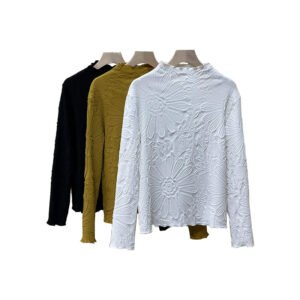 K220915 New Large Loose Fashion Versatile Bottom Shirt Sunflower Top Bottom Shirt：圖片 6