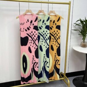K231223 Jia Ning new summer sleeveless long round neck dress with double floral tassel vest skirt