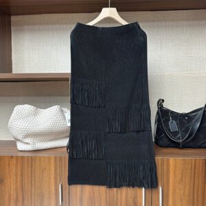 Wholesale tassel skirt jacket set, pleated fashion new style, long sleeved temperament jacket two-piece set, belly covering dress：圖片 8