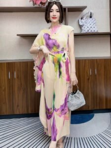 Autumn new style stylish dress, high-end new floral long style, elegant and casual design, long skirt looks slim：圖片 2