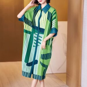 K221145 new style temperament lapel striped skirt temperament commuting elegant women's dress coat cardigan versatile：圖片 3