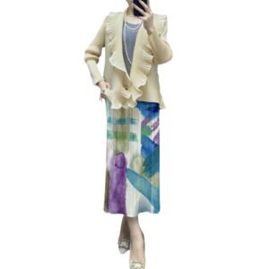 Jia Ning San Zhai's new style temperament versatile fashion casual plus size women's long sleeved ruffled cardigan top：圖片 7