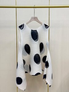 Japanese style romantic polka dot sleeveless pleated top 2024 summer new loose slimming irregular versatile vest：圖片 6