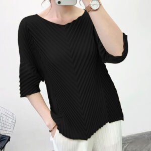 Jia Ning's new fashionable temperament simple round neck short sleeved clean color frog top