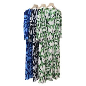 K221096 Jia Ning loose long versatile casual printed dress with speckled print dress：圖片 6