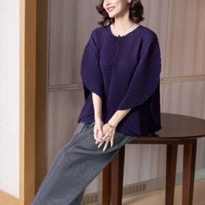 Summer Jianing Clothing Fashion Boluoge Top Bat Sleeve Japanese and Korean Casual Solid Color Top Fashion Versatile and Western Style