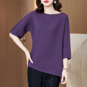 K210131 Jia Ning Fold Short Top Women's 2021 New Fashion Loose Fat MM Large Age Reducing T-shirt：圖片 3