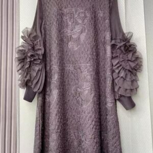 High end women's clothing, Nanyou Jialing Heavy Industry brick and mushroom hot stamping dress K211030-1