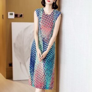 Tailored and versatile new long fashion dress, polka dot vest dress, Japanese and Korean casual sleeveless women's long dress：圖片 3