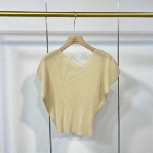 K223797 Jia Ning Fold New Versatile Short Summer Love Fold Top V-neck Loose, Fresh and Sweet：圖片 8