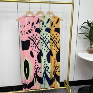 K231223 Jia Ning new summer sleeveless long round neck dress with double floral tassel vest skirt：圖片 6