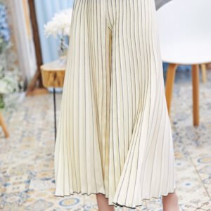 Summer clothing new loose plus size simple slimming and stylish casual straight leg pants high waist versatile pleated wide leg pants for women