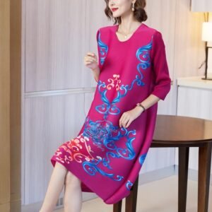 K0713994 New Loose Versatile China-Chic Vintage Court Flower Dress：圖片 5