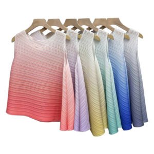Jia Ning's new versatile and fashionable round neck summer irregular gradient color vest top：圖片 4