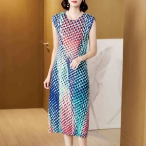 Tailored and versatile new long fashion dress, polka dot vest dress, Japanese and Korean casual sleeveless women's long dress：圖片 7