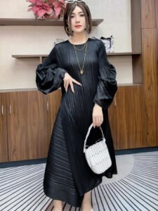 Temperament dress plus plus size for pregnant women, loose new autumn dress, long skirt for pregnant women, long sleeves for slimming, noble and fashionable temperament：圖片 3