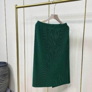 K221168 Jia Ning New Versatile Solid Color Simple Women's Medium to Long Black Striped Half Skirt：圖片 5